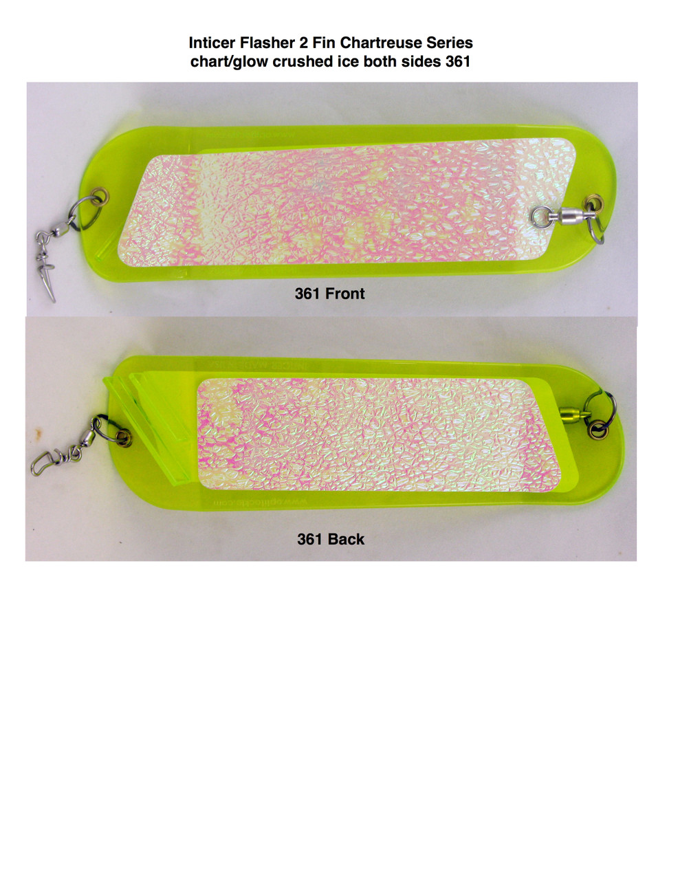 エンジェルラダーポリッシュ Inticer Flasher 2-fin chrome series white/chart holo/glow mountain dew
